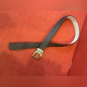 Michael Korrs  Leather Belt with Gold Buckle